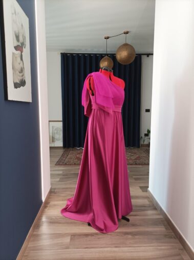 Abito Fucsia Monospalla