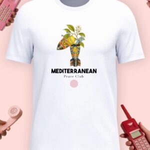 T-shirt MEDITERRANEAN PEACE CLUB con stampa bomba e limone - ivigroovy